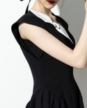 Female New Retro Thin Dress V-neck Temperament A-line Skirt