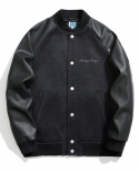 Saucezhan Us Brookly Dodgers Baseball Uniformt Winter Jacket Men Woolen Fabric Leather Jacket 680g Thick Soft Casualjack