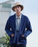 Saucezhan Sashiko Robe Plant Dyed Noragi Jacket  Kendo Clothing Fabric Vintage Jacket Man Jacket Men Jackets And Coats  