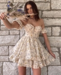 Womens Romantic Pastoral Style Cutout  Wrap-breast Mini Dress