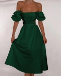 Womens New Fashion Graceful Popular Puff Sleeve Cutout Dress