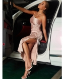 Womens Irregular Pink Elegant Vacation Style Warp-hip Slit Skirt