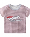Camiseta de manga corta de verano para niños pequeños a rayas, camisetas blancas y negras de algodón para niños, camisetas para 