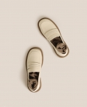 Mocasines de cuero para mujer Otoño Nuevos zapatos de cuero pequeños Zapatos planos de un pedal de dos usos