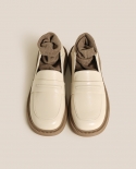 Mocasines de cuero para mujer Otoño Nuevos zapatos de cuero pequeños Zapatos planos de un pedal de dos usos