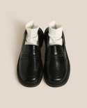 أحذية جلدية بدون كعب للسيدات خريف جديد أحذية جلدية صغيرة بدواسة واحدة حذاء واحد مسطح