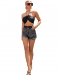 10272wdבגדי נשים אירופה וארצות הברית בטרנד מותניים גבוהים דק ישר רגל רחבה מכנסי גינס קצרים בקיץ