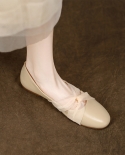 נעלי אצבע צרפתית עגולה שטוחה מרי גיין 2022 נעלי פיות אופנה חדשות עם עקבים נמוכים