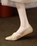 נעלי אצבע צרפתית עגולה שטוחה מרי גיין 2022 נעלי פיות אופנה חדשות עם עקבים נמוכים