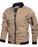 Mens Casual Loose Solid Color Round Neck Pullover Zip Jacket
