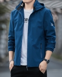 Mens Casual Handsome Loose Large Size Windproof Hooded Jacket