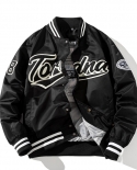 Mens Hooded Embroidered Hip-hop Fashion Baseball Jacket