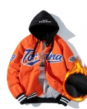 Chaqueta de béisbol de moda hip-hop bordada con capucha para hombre