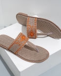 Flip Flops Flat Bottom Womens Slippers Summer Casual Wear Beach Linen Sandals