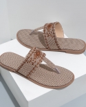 Flip Flops Flat Bottom Womens Slippers Summer Casual Wear Beach Linen Sandals