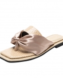 Female Stone Flat Sandals Flip Flops Fashion Ribbon Summer
