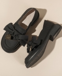 נעלי עור קטנות עם סוליה עבה של נשים אביב 2022 קשת חדשה בסגנון בריטי נעלי עור מרובע ראש נעלי רטרו יחיד