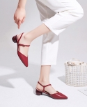 Womens New Thick Heels High-heele Pointed Toe Sandals
