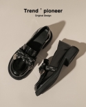 Leather Shoes Womens New Round Toe Soft Bottom Patent Leather Loafers Flat Shoes