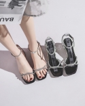 Womens Summer New Style Medium-heeled Thick-heeled High-heeled Shoes All-match Sandals