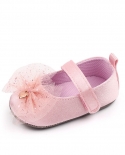 Bebé niña bebé fondo suave zapatos para niños pequeños zapatos antideslizantes para interiores zapatos de princesa con lazo de e