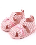 Baby Sandals Bow Toddler Shoes Striped Non-slip Soft Sole Baby Shoes