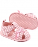 Baby Sandals Bow Toddler Shoes Striped Non-slip Soft Sole Baby Shoes