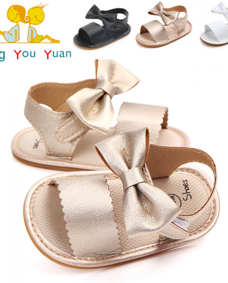 Summer New Baby Sandals Toddler Shoes Childrens Shoes Pu Leather Bow Non-slip Rubber Sole Baby Shoes