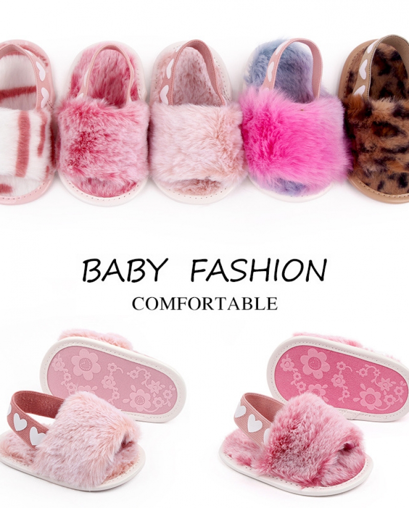 Baby Sandals Fashion Tie Dye Baby Shoes Fur Sandals Toddler Shoes