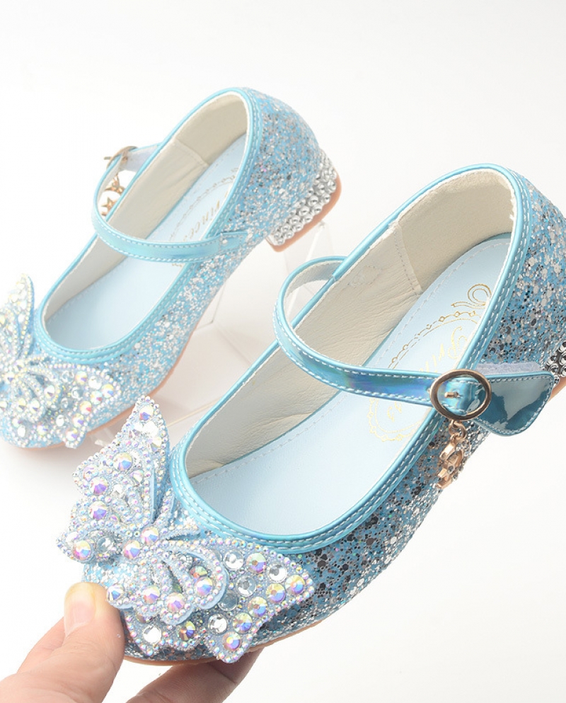 Zapatos de tacón alto para niños Nuevos zapatos de princesa para niñas