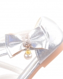 נעלי קריסטל יהלומים לוהטים אביב סנדלים ורודים חדשים לגן ילדים נעלי נסיכת ביצועים סטודנטית תחרה כפולה