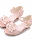 נעלי נסיכות קפואות נעלי עקב לילדים מבריקות נעלי עור ביצועים לבנות קיץ סנדלי בנות חתיכה אחת