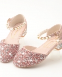 Girls High-heeled Shoes With Diamonds And Sequins
