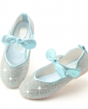 Girls Leather Shoes Princess Shoes Sequined Velcro Flat Childrens Shoes