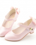 Primavera nuevos zapatos para niñas pequeños zapatos de cuero de tacón alto zapatos de princesa para niños