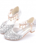 Zapatos de princesa para niños Tacones altos de cristal Zapatos de cuero de rendimiento para niñas