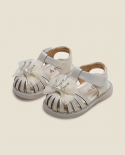 Sandalias de bebé para mujer, zapatos de princesa, zapatos antideslizantes de fondo suave para niños pequeños, zapatos Baotou pa