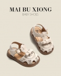 maibu bear נקבה תינוק נעלי עור קטנות סנדלים קיץ נעלי תינוק פעוטות נעלי ילדות נסיכות נעלי סולייה רכה לילדים