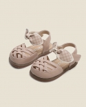maibu bear קיץ חדש סנדלי בנות בת שנה נקבה תינוק נסיכת נעלי עור תינוק תחתון רך לפעוט sh