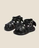 صندل نسائي عالي الجودة حذاء روماني حذاء طفل صغير حذاء جلدي ناعم للأطفال