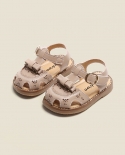 Childrens Small Leather Shoes Summer Female Baby Sandals Girls Princess Shoes Soft Bottom Non-slip