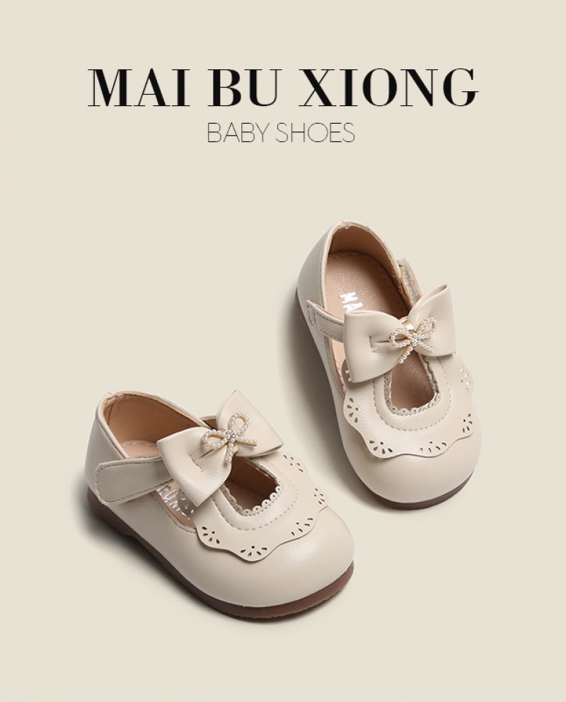 Zapatos de cuero para niños Niña Princesa Zapatos individuales para niños Zapatos de suela blanda para niños pequeños