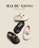 Maibu bear נעלי עור לילדים ילדה נסיכה אביב וסתיו חדש בסגנון בריטי נעלי יחיד לילדים תינוק רך