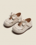 Maibu bear נעלי עור לילדים ילדה נסיכה אביב וסתיו חדש בסגנון בריטי נעלי יחיד לילדים תינוק רך