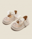 Zapatos de cuero de princesa para niña, nuevos zapatos antideslizantes de fondo suave para niños pequeños, zapatos de malla