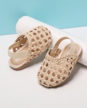 Female Baby Sandals Summer New Girls Toddler Shoes Soft Bottom Non-slip Woven Shoes