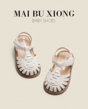 maibu bear 1-2 שנים סנדלי ילדים תינוק תחתון רך פעוט נעלי פעוט בנות קיץ נעלי עור קטנות נעלי baotou