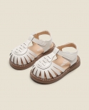 Childrens Sandals Baby Soft Bottom Toddler Shoes Girls Summer Small Leather Shoes Baotou Shoes