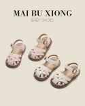 maibu bear נקבה תינוק נסיכה נעלי עור קטנות בנות שנה עד שנתיים 3 ילדים סנדלים נעלי פעוטות בנות baotou baby