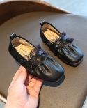 סתיו חדשות ילדים נעלי עור תחתון רך תחרה בנות נעלי נסיכה ילדה קטנה סבתא נעלי יחיד